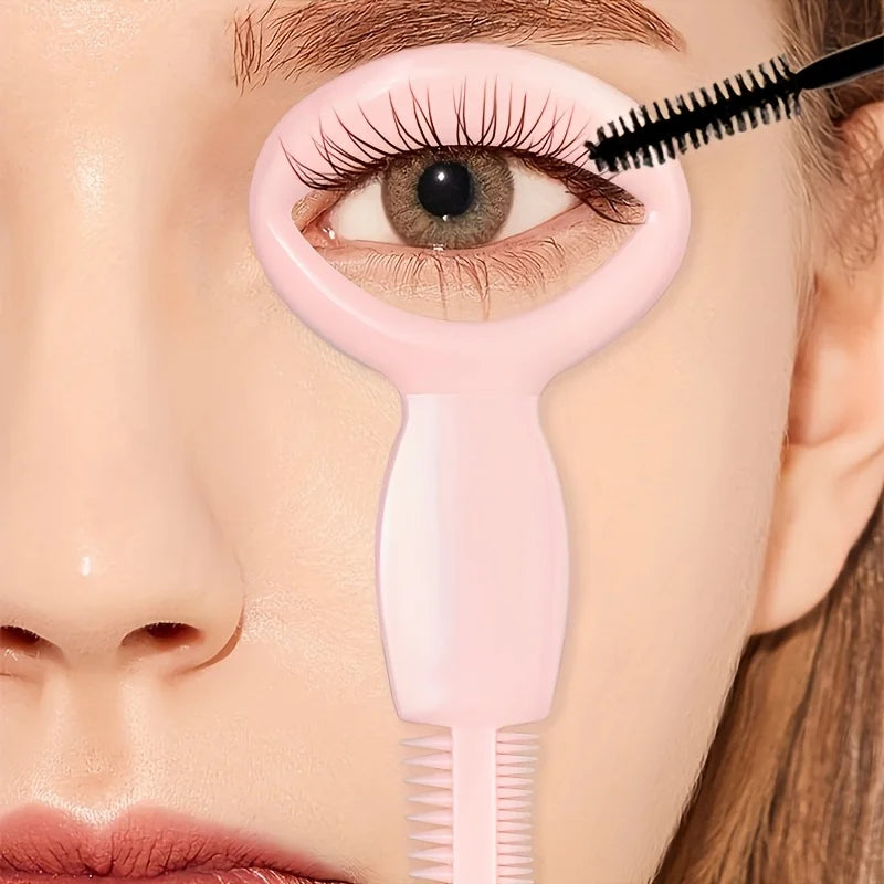 3 pcs Pink Eyeliner Stencil & Mascara Guard with Comb - Effortless No-Smudge Eye Makeup Tool for Perfect Lash Application