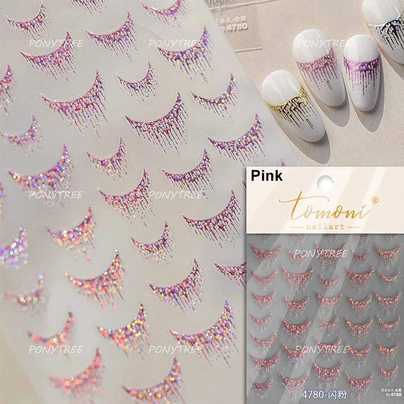 Silver Lava Annual Ring Cherry Clock Watch Starburst Love Heart Rate Chart Moon Star Line  Bowknot Line Nail Art Stickers Decals