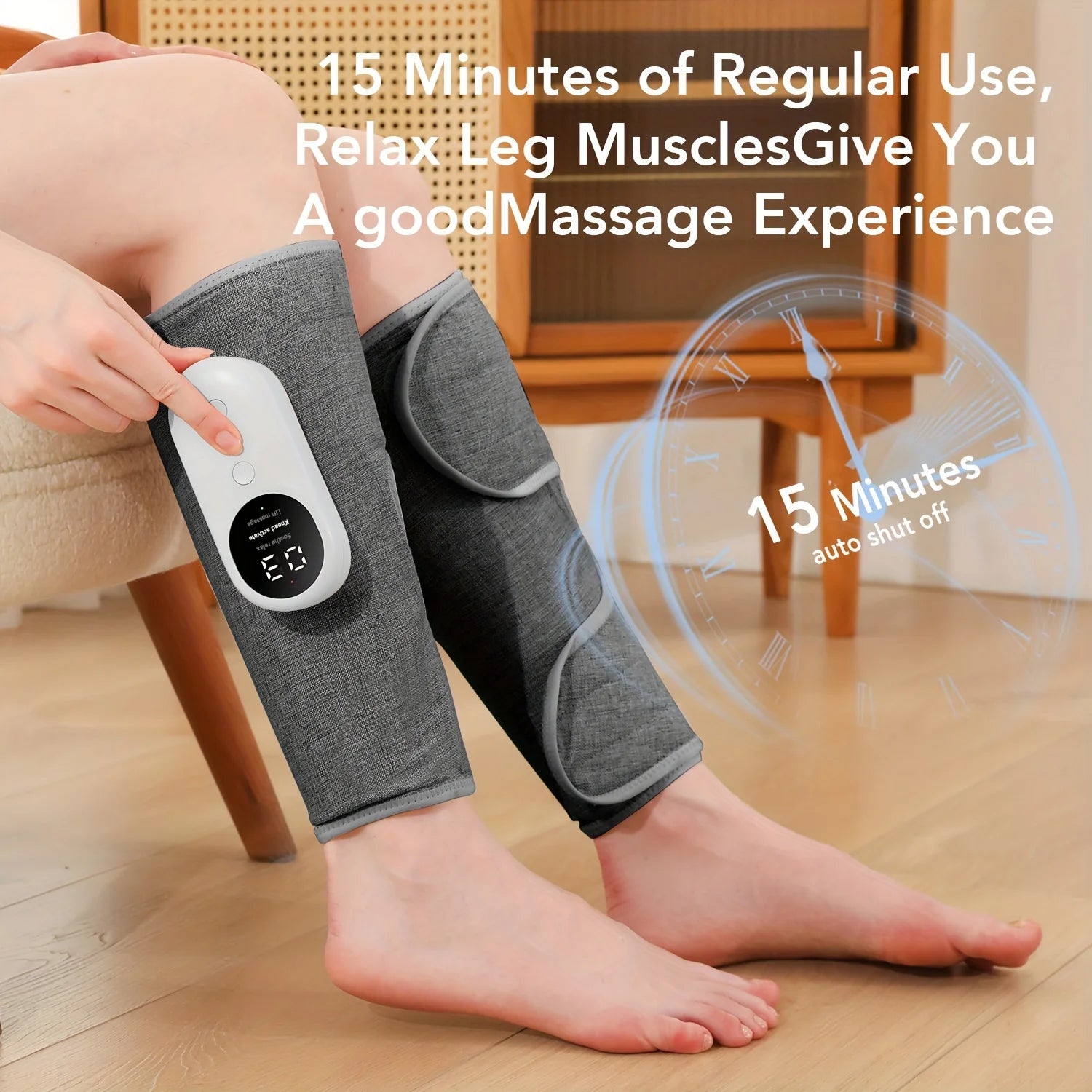 LINGTENG1PC electric leg massager, rechargeable calf air pressure massager with heating function, suitable for feet, legs