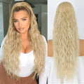 Long Curly Wavy Ponytail Hair Extension for Women Natural Synthetic Drawstring Ponytail Hairpieces Burgundy Blond Fake Pony Tail