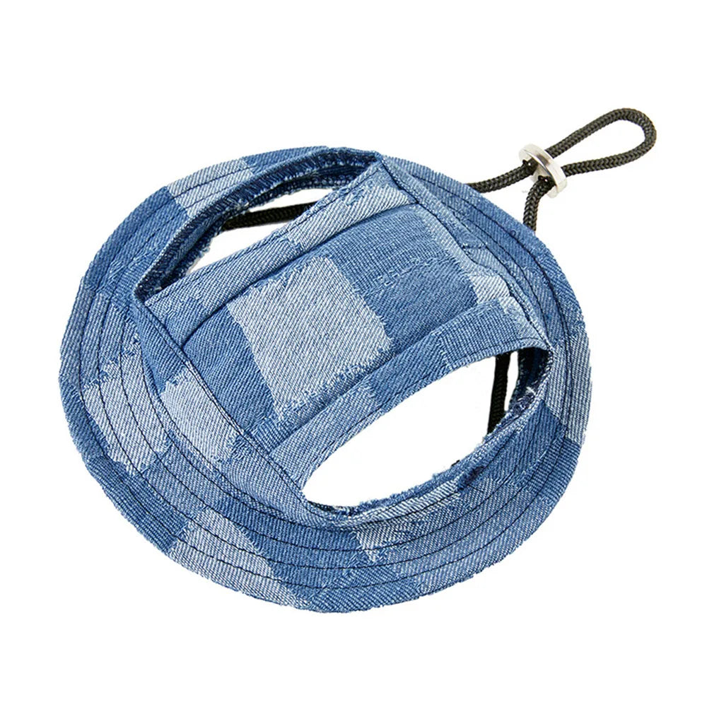 Canvas Dog Hat Summer Shade Breathable Cap for Dogs Puppy Cap Pet Bucket Hat Hat with Ear Holes Outdoor Travel Pet Accessories