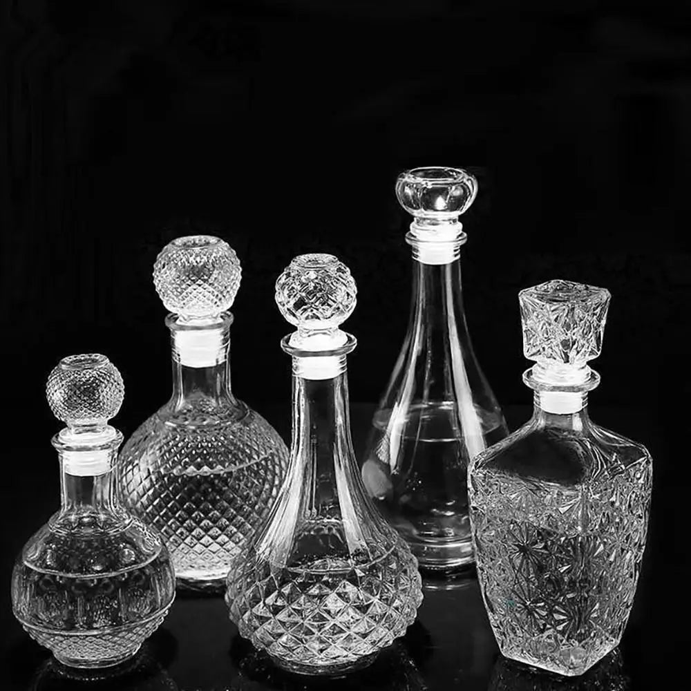 1Pcs 50ml Transparent Small Empty Spirit Whisky Wine Bottle Mini Glass Alcohol Liquor Bottles With Screw Cap Whiskey Decanter