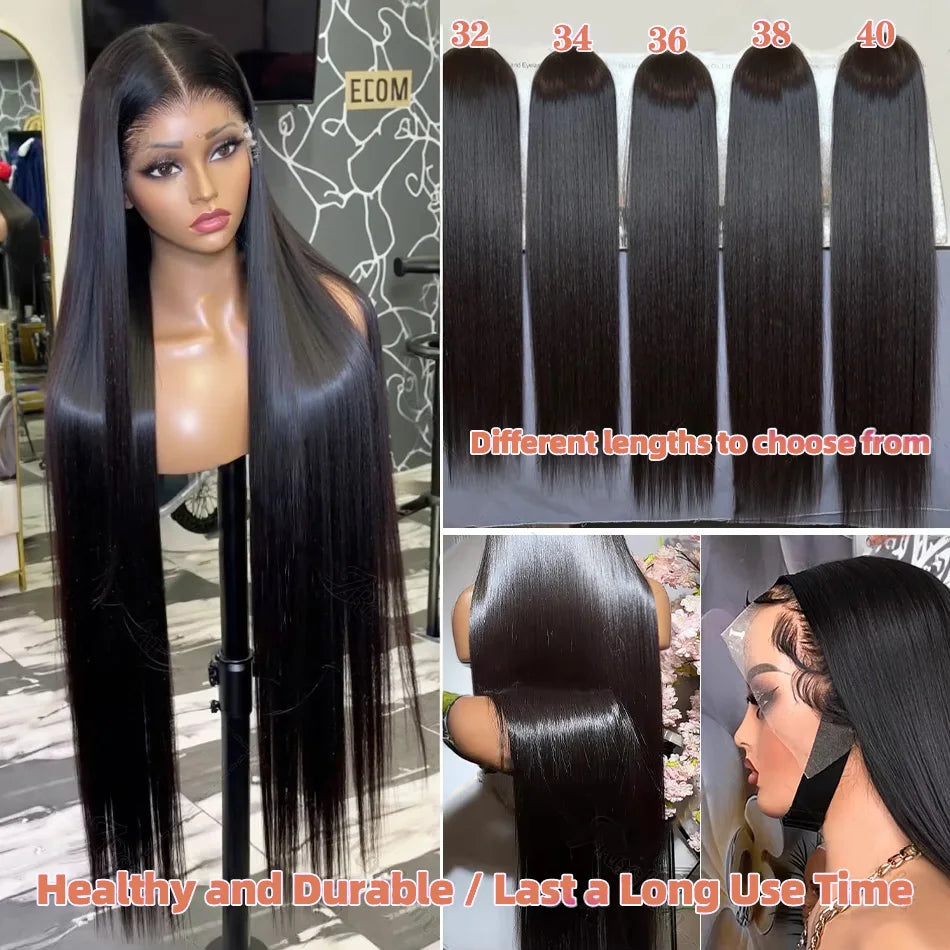 Wear Go Glueless Wig Human Hair 220 Density 13x6 HD Lace Frontal Wig Pre Plucked Pre Cut Beginner Friendly Bone Straight Wigs