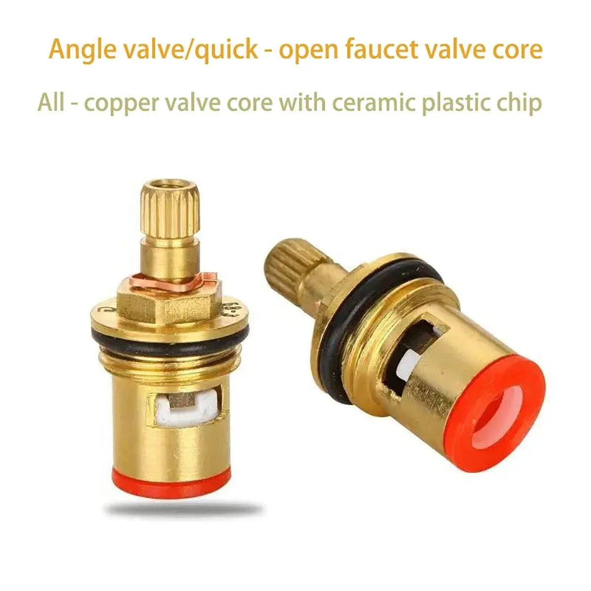 1/2pc Universal Replacement Tap Valves Brass Ceramic Disc Cartridge Inner Faucet Valve for Bathroom, Clockwise or Anti-clockwise