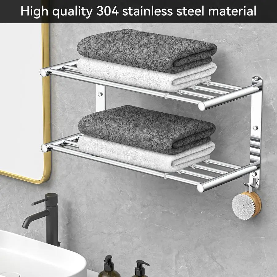 Towel Bar for Bathroom Wall Mount1730.7inch Adhesive Shower Towel Rack Stainless Steel Bath Towel Holders for Toilet Kitchen Dou