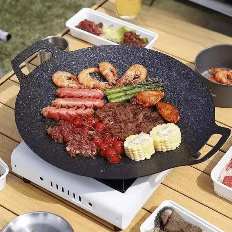 Non-Stick Round Cast Iron Skillet - Versatile Cookware for Home Cooking & Outdoor Camping, Perfect Helper for Holiday Meals