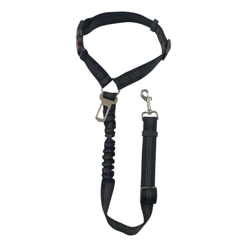 Dog Seat Belt for Car Elastic Headrest Restraint Pet Seatbelt Adjustable Safety Tether Shock Absorb Bungee Dog Leash Reflective