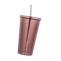 500ml Insulated Stainless Cup With Lid And Straw - Smoothie Tumbler Juice