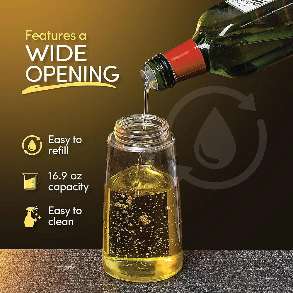 Olive Oil Dispenser Bottle With Pump - Oil Dispenser For Kitchen, Glass Oil And Vinegar Dispenser Set, Measured Cruet For