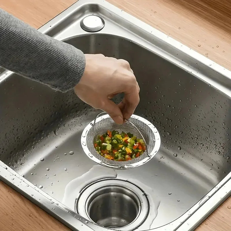2-Pack Stainless Steel Sink Strainers - Thanksgiving Cooking & Clog Prevention for Kitchen and Bathroom Sinks.