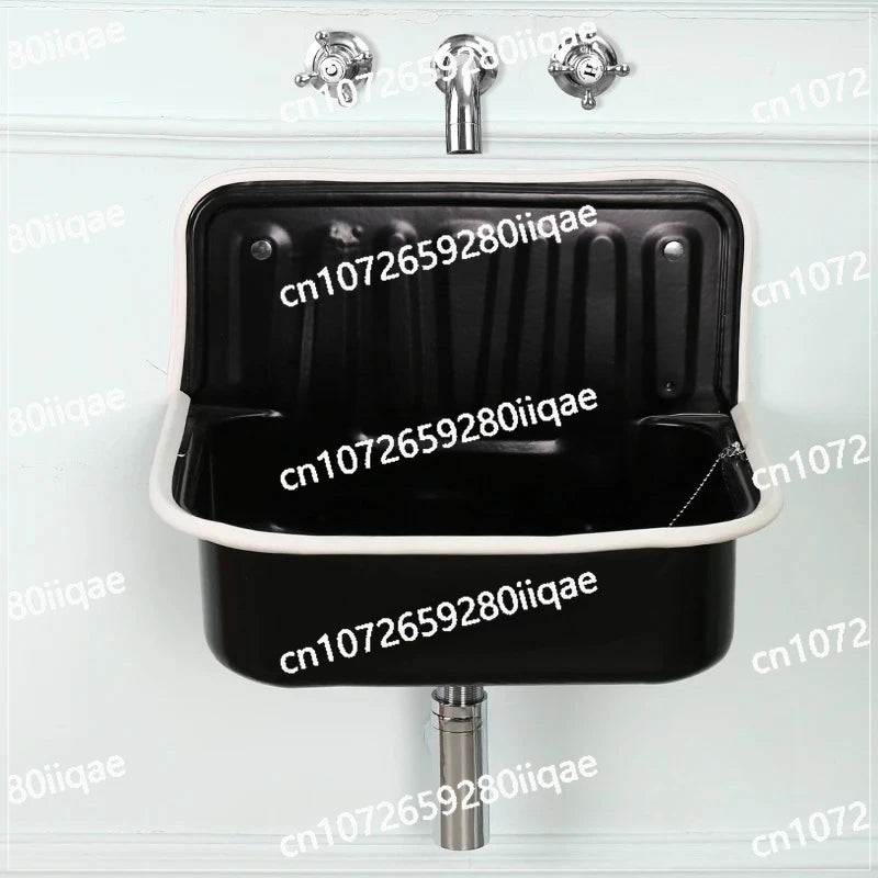 Wash Kitchen Balcony European Wash Basin Retro Bronze Plating Nostalgia Hanging Basin Bathroom Sink Model Room