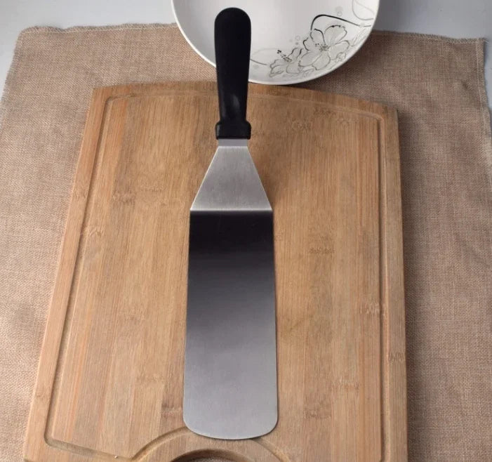 Kitchen Spatula Wooden Handle Grill Turner Stainless Steel Metal Scrape For Pancake Teppanyaki Griddle Cooking Utensil