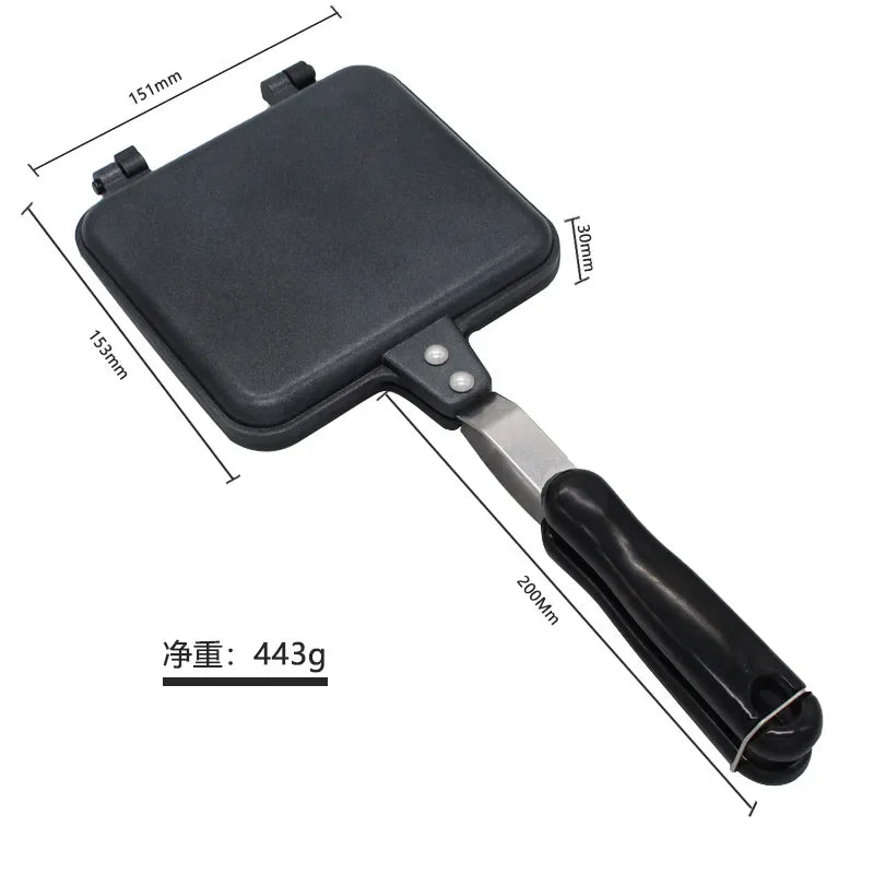 Hot Sandwich Maker, Grilled Sandwich Toaster Double Sided Non-Stick Stovetop Sandwich Grill Press Flip Pan for Camping Kitchen
