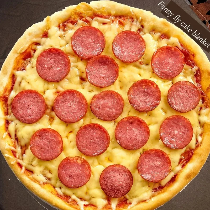 1pc Soft and Warm Pizza Print Flannel Blanket for All Seasons - Perfect for Couch, Sofa, Office, Bed, Camping, and Traveling