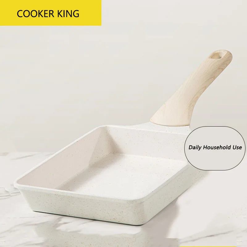 COOKER KING Tamagoyaki Non Stick Frying Pan For Steak And Eggs Breakfast Pot Gas Induction Cooker Universal Kitchen Cookware