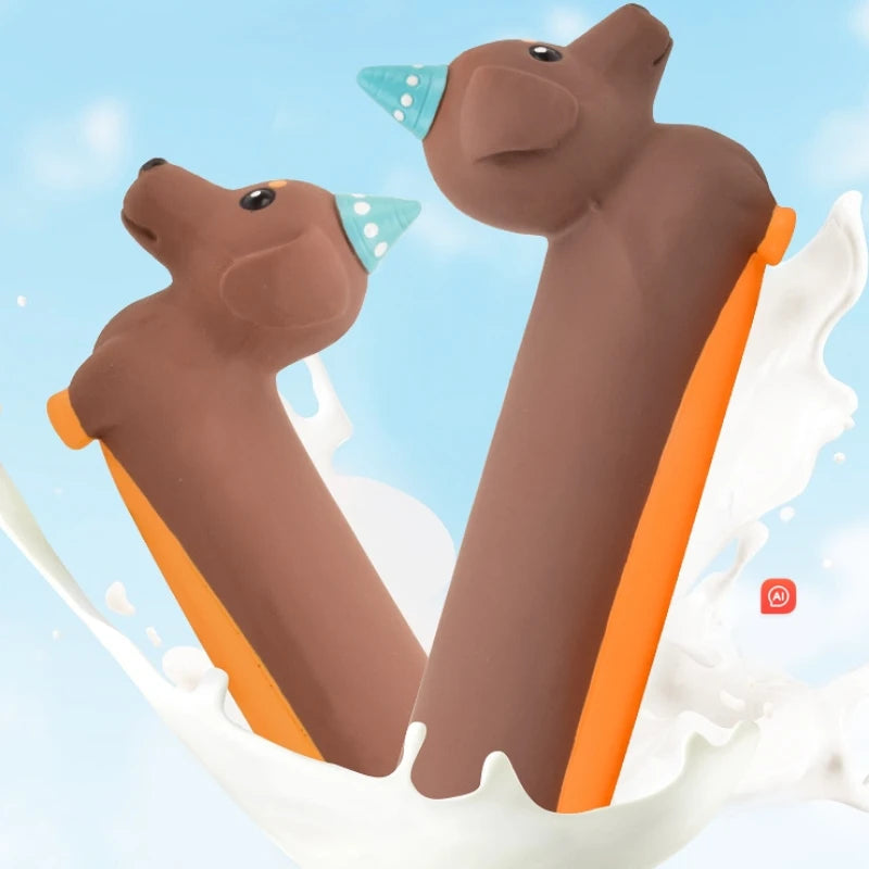 Dog Chewing Toy Simulated Dachshund Squeaky Bite Resistant Puppy Toy Training Silicone Teeth Cleaning Dog Toy Supplies