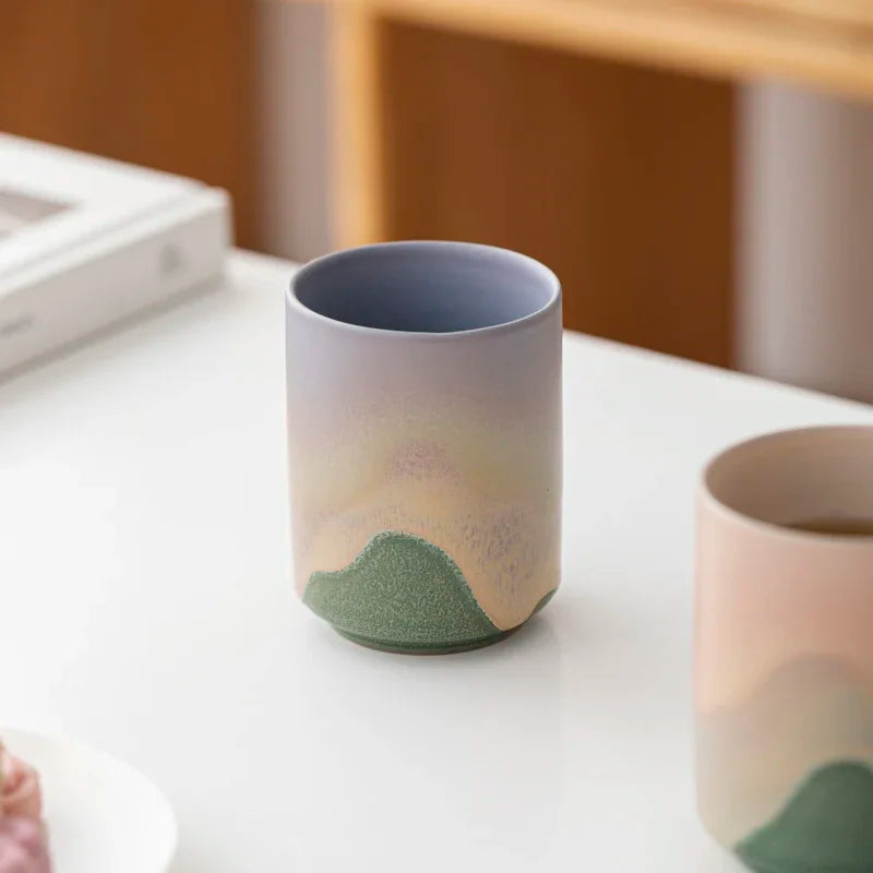 Japanese CeramicTeaCup - Handmade RoughPotteryMaster Cup for GongfuBrewing Coffee & Water Traditional Kiln-Fired Tea Tasting Set