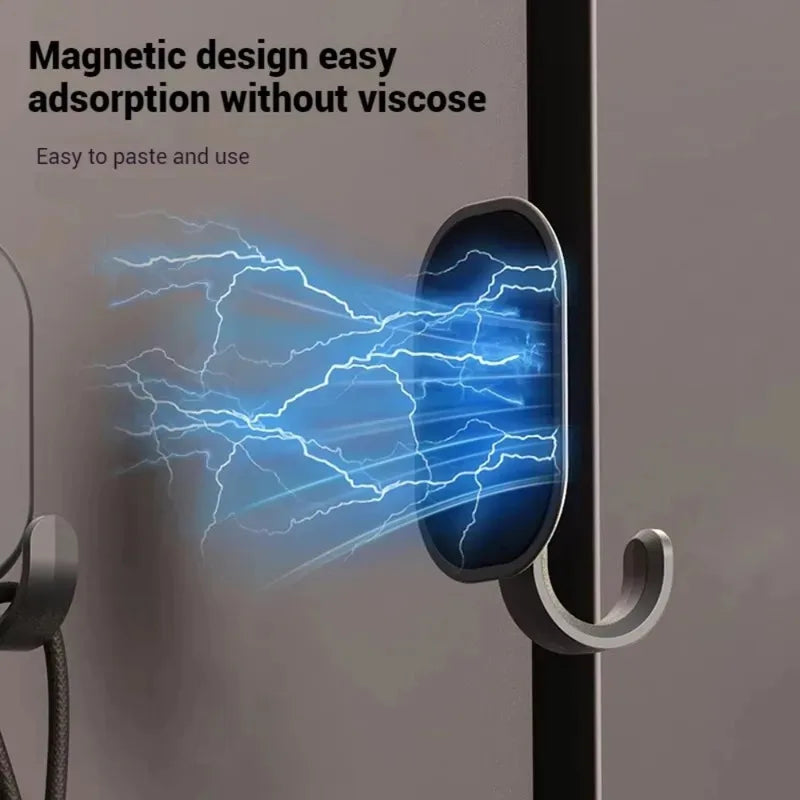 1/2/5Pcs Versatile Magnetic Hooks  Household Door Rear Hook Reusable Multipurpose Hanging Solutions for Home