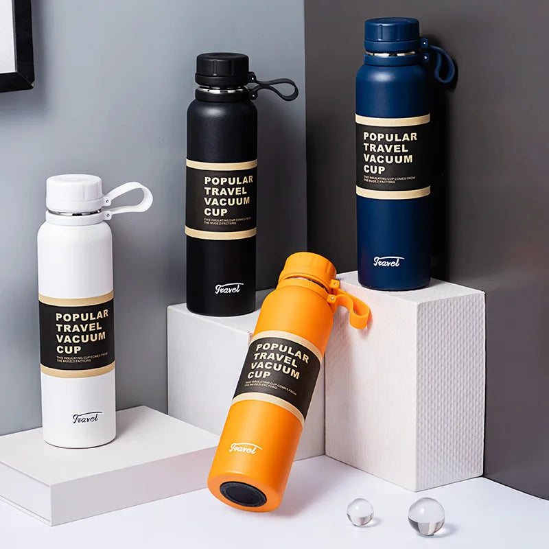1PCS Stainless Steel Thermos with Tea Filter Double Wall Vacuum Flask Sports Outdoor Fitness Thermal Bottle Insulation Cup