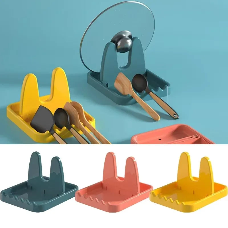 Foldable Pot Lid Rack Plastic Spoon Holder Stand Kitchen Organizer for Fork Spatula Rack Pan Cover Shelf Tableware Storage Rack