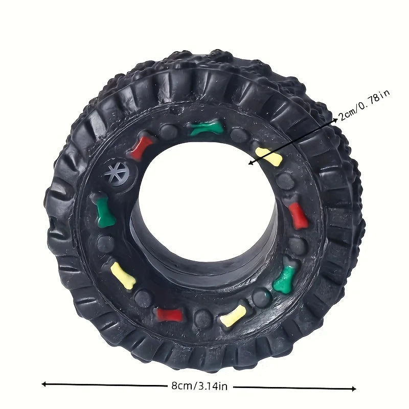 1pc Durable Dog Chew Wheel Toy Chew-Resistant Interactive Sound Teeth Training Supplies Suitable for Puppies Small Medium Dogs