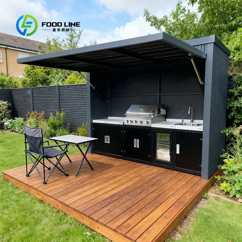 Customized Portable Folding Outdoor Kitchen Mini Integrated House With Smart Appliances For Camp Bbq