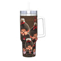 Monchhichis Tumbler With Straw  Stainless Steel Tumblers Cup Double Wall Vacuum Insulated for Cold Or Hot 40oz
