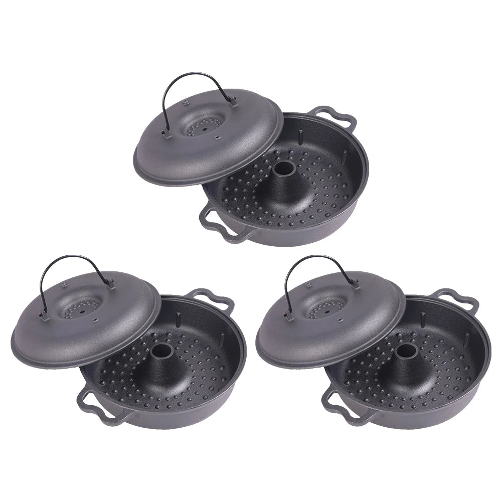 Cast Iron Roasted Sweet Potato Pan W/Lid Garlic Roaster Garlic Baker Baking Pan for Picnic Camping Patio