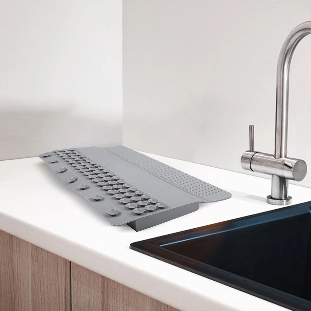 1pc Silicone Sink Rim Splash Guard Protector Faucet Splash Guard Mat Drain Pad Countertop Protector Kitchen Water Baffle