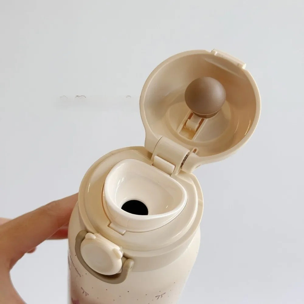 Cute Cartoon Prints Small Thermal Cup Stainless Steel 330ml Coffee Mug Lightweight Leak-proof Students Pocket Flask