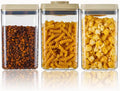 Airtight Food Storage Containers With Pop-Top Lids, 3 Pcs Stackable Plastic Canisters Kitchen Pantry Organization,