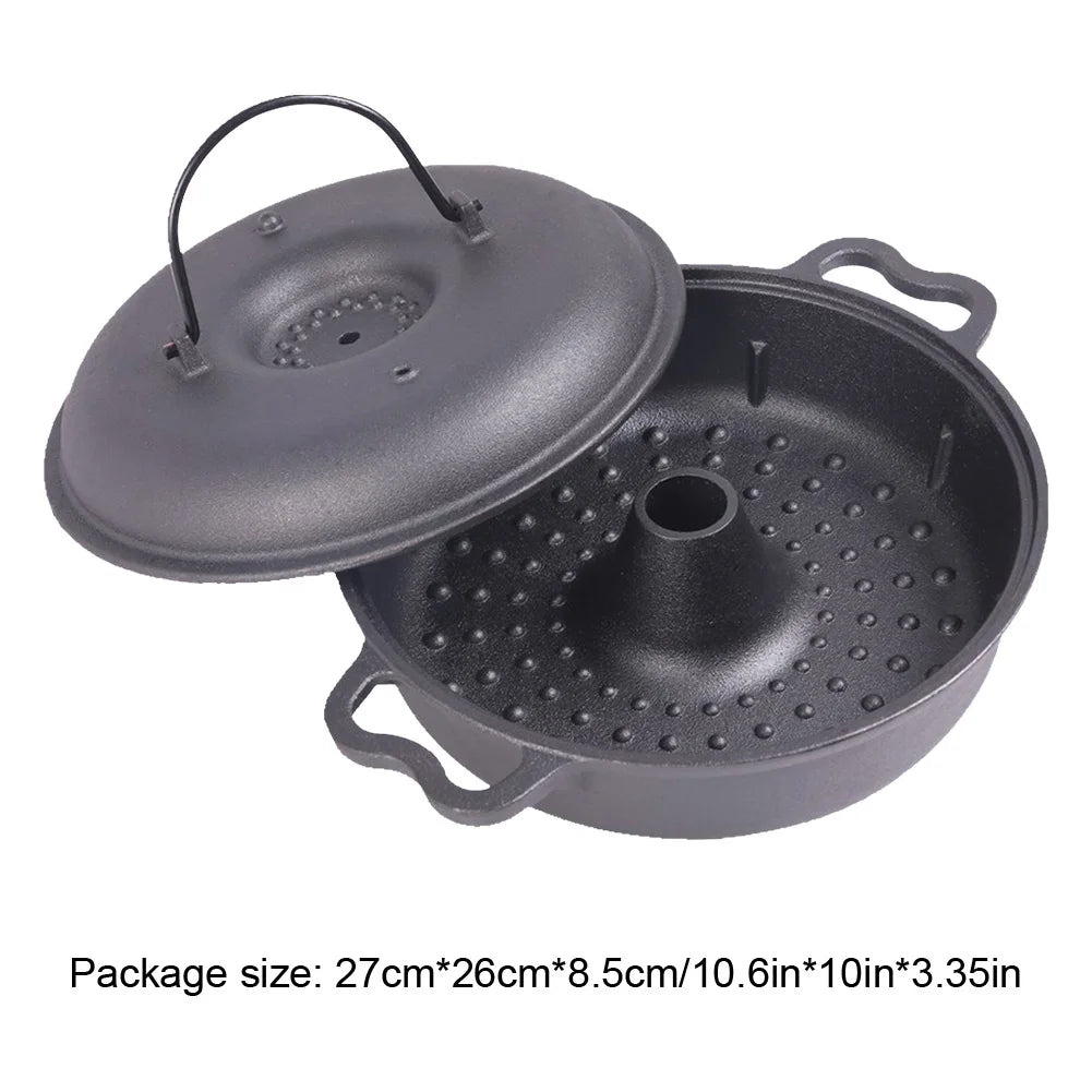 Cast Iron Roasted Sweet Potato Pan W/Lid Garlic Roaster Garlic Baker Baking Pan for Picnic Camping Patio