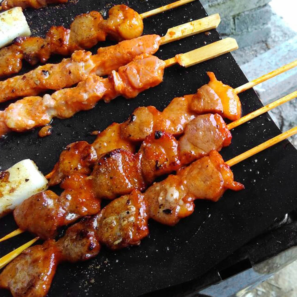 1-4PCS Outdoor Non-stick Mat Heat Resistant BBQ Grill Mat Reusable Barbecue Grilling Sheet 50x40cm 33x40cm Oven Liners Pad
