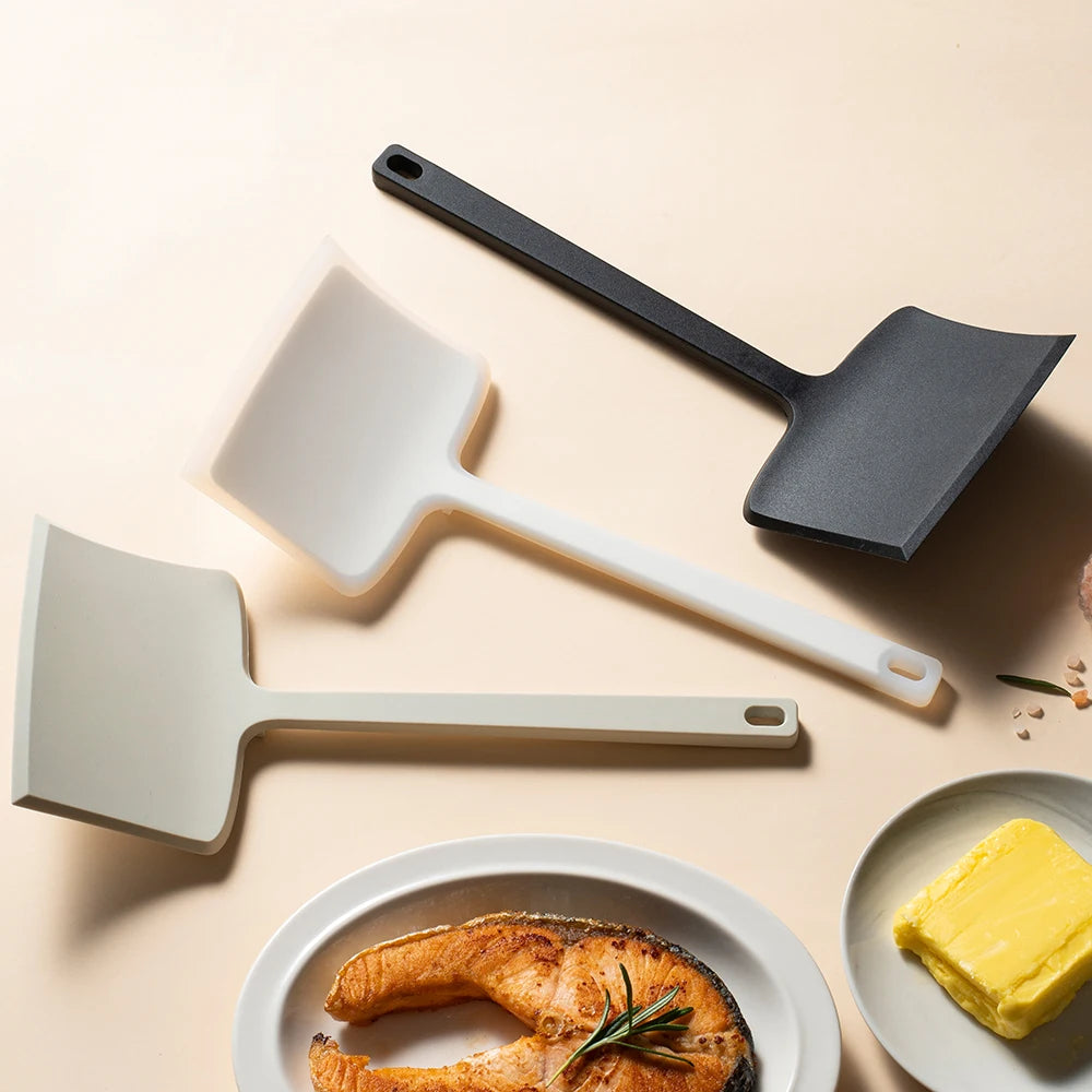 1Pc Silicone Spatula Cooking Utensils Beef Meat Egg Kitchen Scraper Wide Pizza Shovel Frying Non Stick Spatula Kitchenware Tools