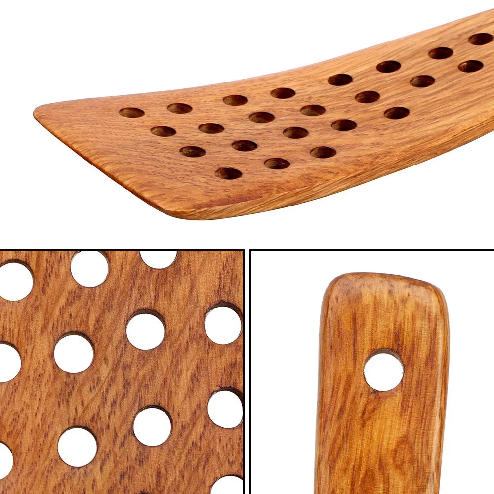 Frying Steak Shovel Filter Shovel Non-Stick Pan Wooden Spatula 24 Holes Kitchen Cooking Tool Kitchen Accessories