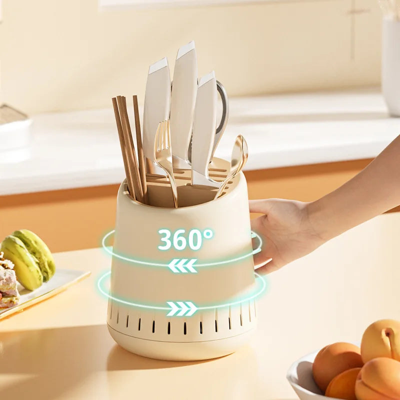Cream-Style Multi-Functional Chopsticks Draining Holder Kitchen Utensil And Chopstick Storage Box