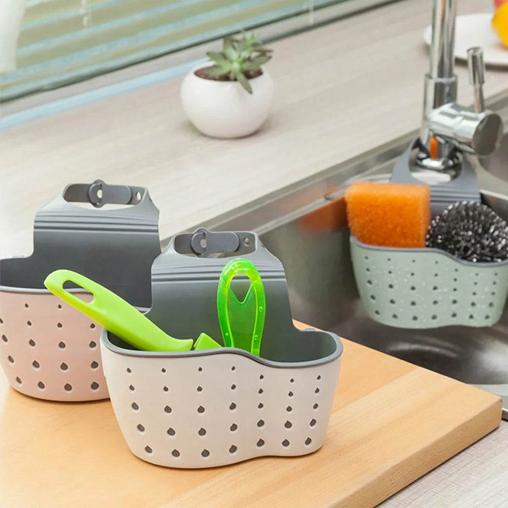 Hanging Bag Organizer Double-layer Kitchen Sink Shelf with Strong Load-bearing Design Easy-to-install Hanging Basket for Soap
