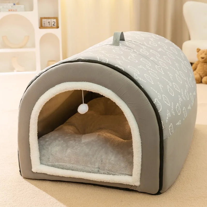 1.5kg Puppy Kennel Warm Winter Dog House Mat Nest Deep Sleep Tent Small Cat House Supply Detachable Washable Cat Bed Non-slip