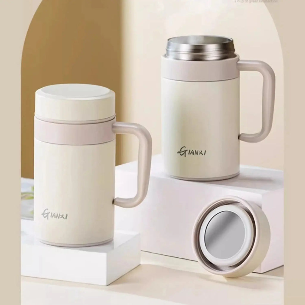 GIANXI Classic Stainless Steel Thermos Cup Tea Water Separation Cup Home Portable With Handle Seal Against Leakage Vacuum Bottle