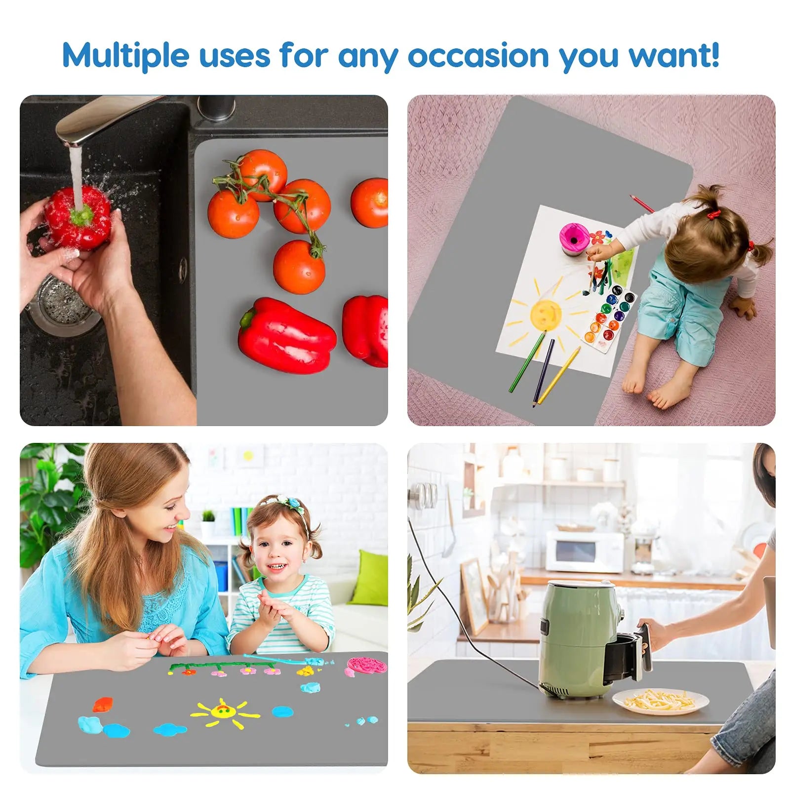 Large Soft Kitchen Oil-proofing Table Mat Kitchen Counter Heat Resistant Waterproof Table Mat Children Desk Mat