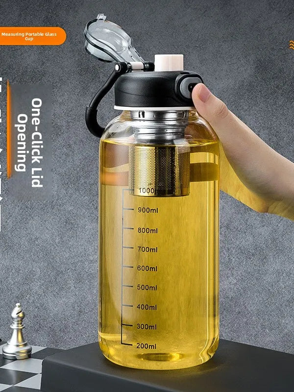 Large Capacity Glass Cup for Tea Brewing Sports Men's Women's Student Business Portable Outdoor High Temperature Resistant
