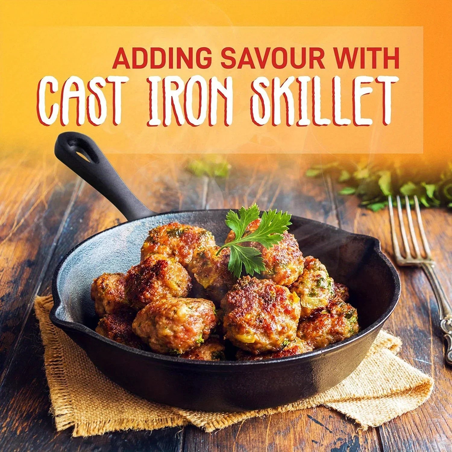 3-Piece Bare Cast Iron Skillet Set (6/8/10 Inches) | 100% Natural Seasoning, No Chemical Coatings | Clan Sand Cast.