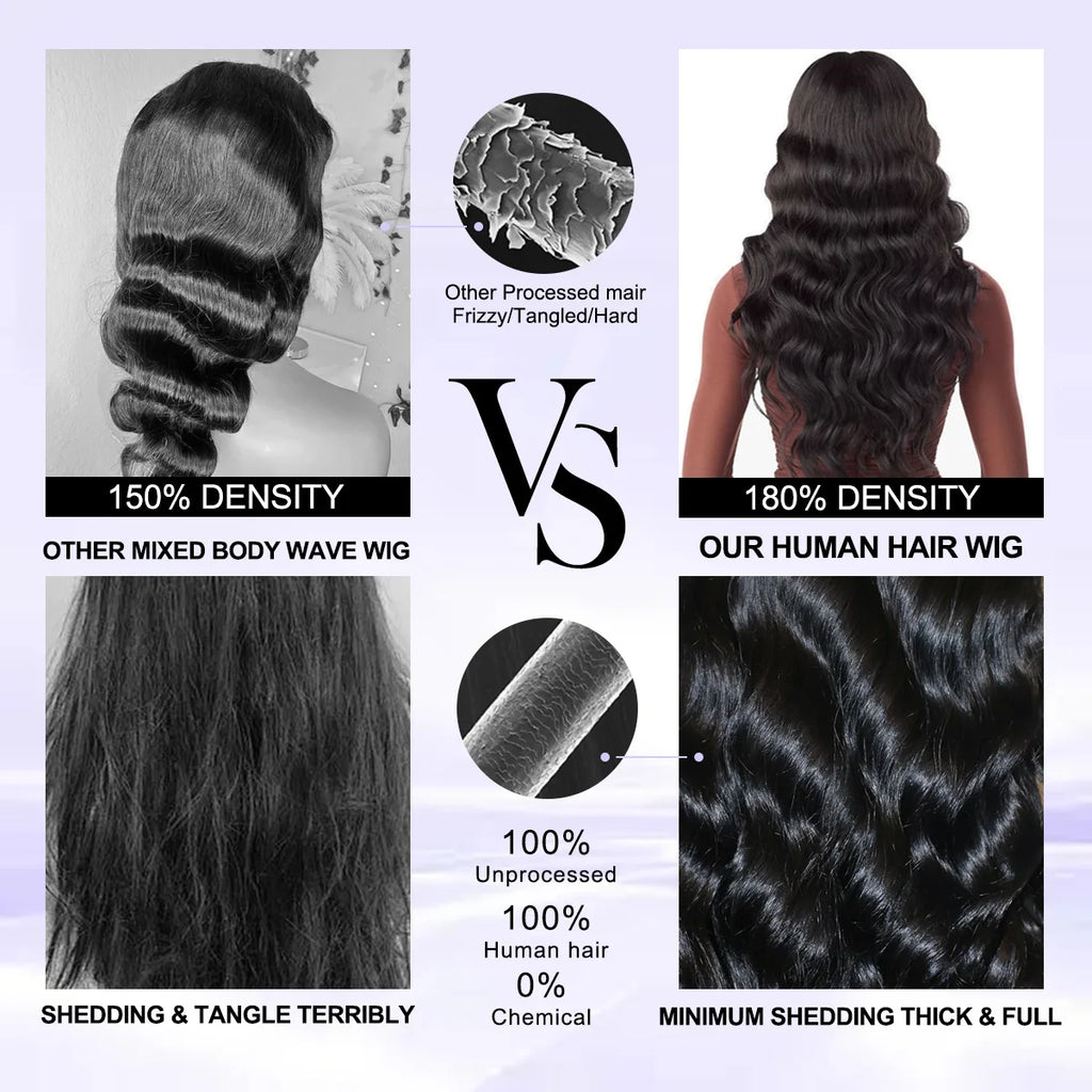 250% Remy 40 42 Inch Body Wave Lace Front Wig 13x6 Brazilian Black Wet And Wavy Hd Lace Frontal Human Hair Wigs 100% Pre Plucked