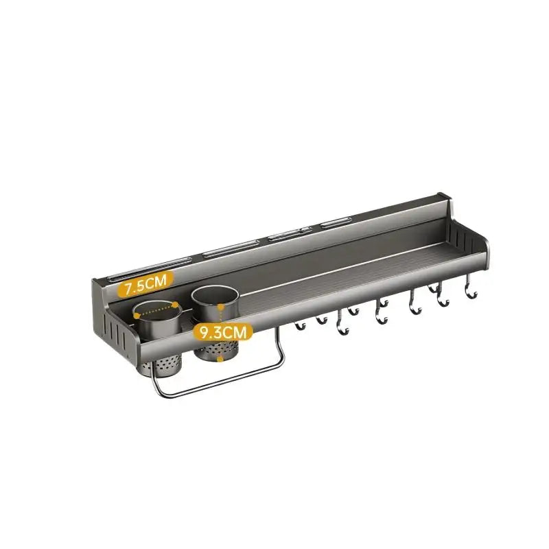 Kitchen storage rack, multi-functional, wall-mounted chopstick and knife rack without drilling, seasoning storage rack