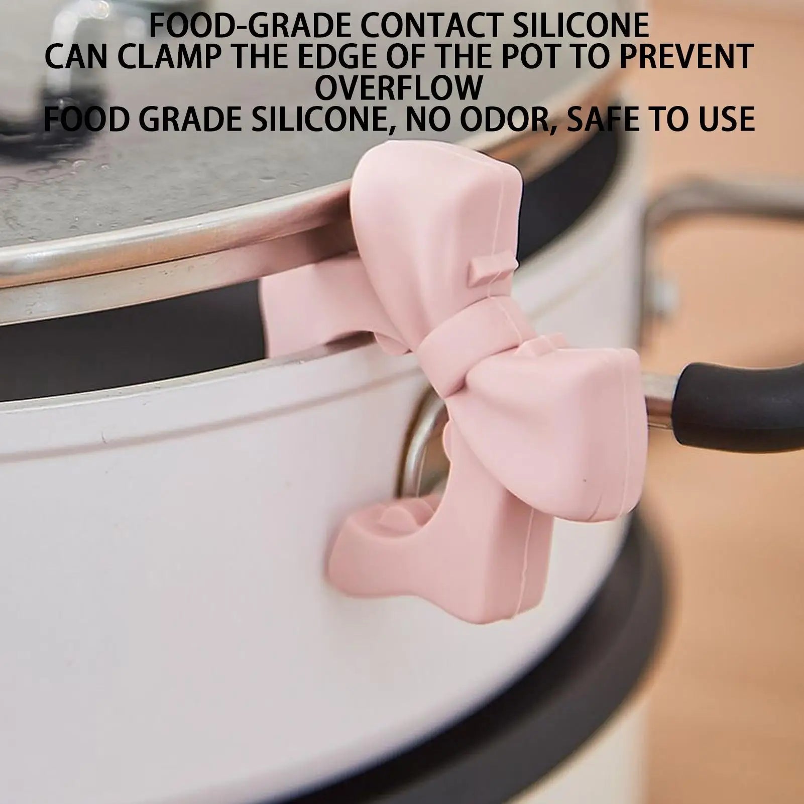 Bowknot Silicone Spatula Holder Kitchen Splash Ladle Holder Non-Slip Spatula Protector for RV College Dorm Home Spoon Rest