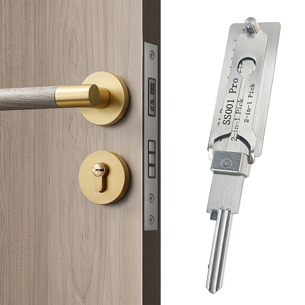SS001 Stainless Steel Key Decoder 2 In 1 Precision Hook & Pick Set Lock Decoder O-ring Pickup Kit Maintenance Repair Hand Tools