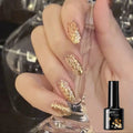 8ml Gold Glitter Holographic Glitter Gel Nail Polish Removable LED/UV Long-Lasting Glitter Sequins Home Nail Art Salon