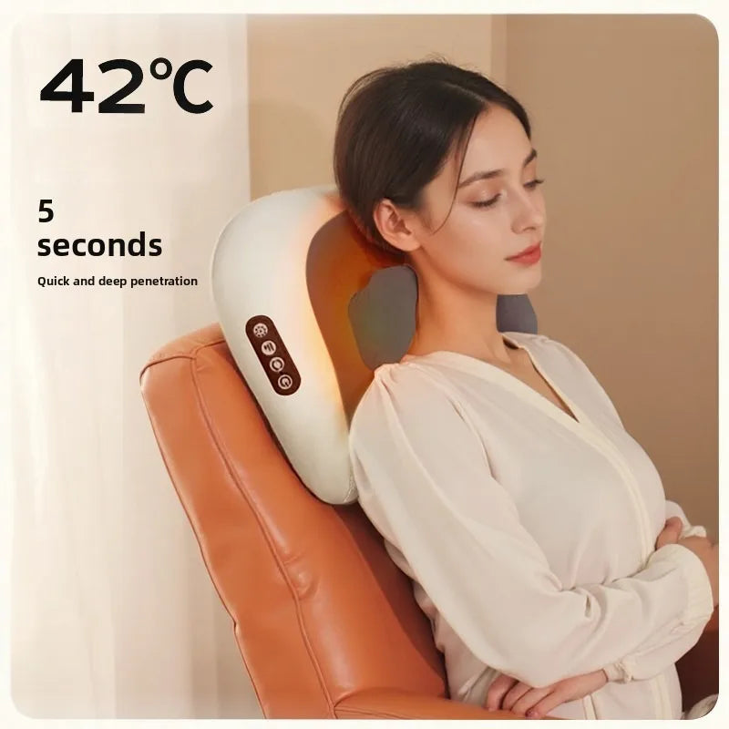 Multi Functional Neck and Shoulder Massager Household Neck and Back Kneading Tool with Multiple Adjustable Hot Compress Massage