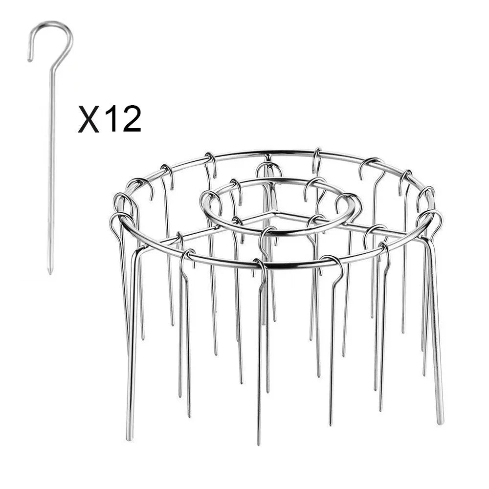 New Stainless Steel Vertical Grill Rack String Grill Detachable Skewer Holder 12/24/49 Baking Needle for Air Fryer Accessory