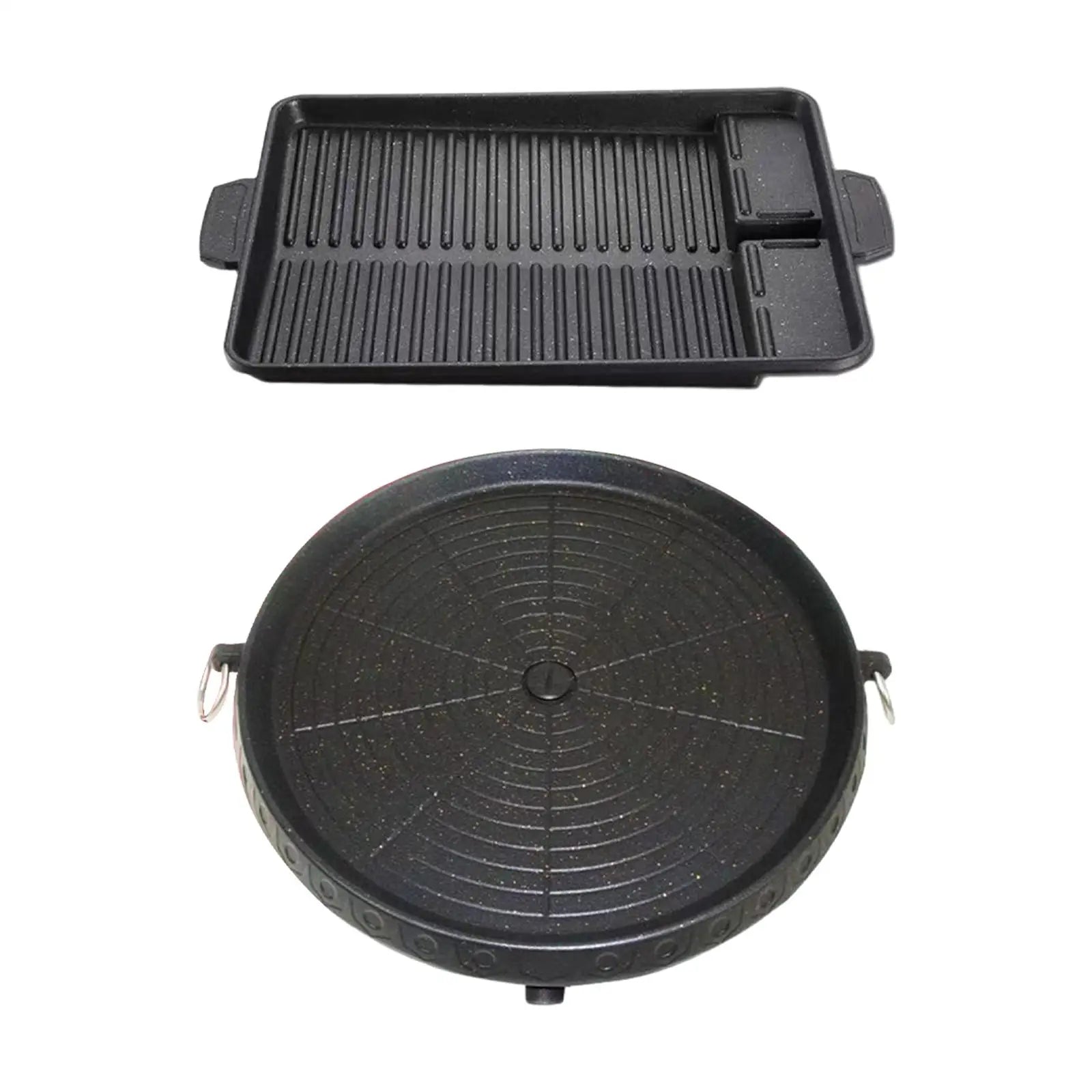 Nonstick Barbecue Plate Aluminium Alloy Grilling Pan with Handles for Kitchen Stovetop Grill Kitchen Cooking Tool